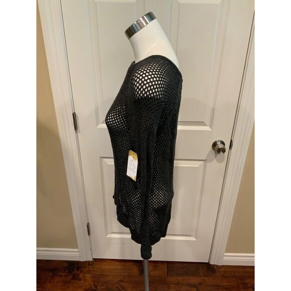 Michael Kors Gray Loose Knit Sweater W/ Buttons In Rear , Size Small - Picture 3 of 6